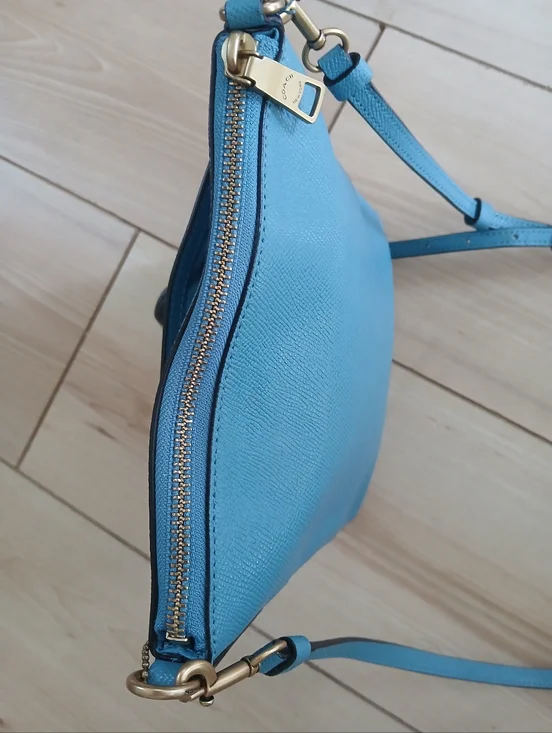 Coach New York Leather Kitt Messenger Crossbody Bag In Blue - Picture 8 of 12